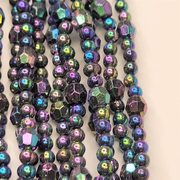 STATEMENT Necklace Multilayer Multicolor Sparkly Bead Halloween Party - Picture 10 of 14
